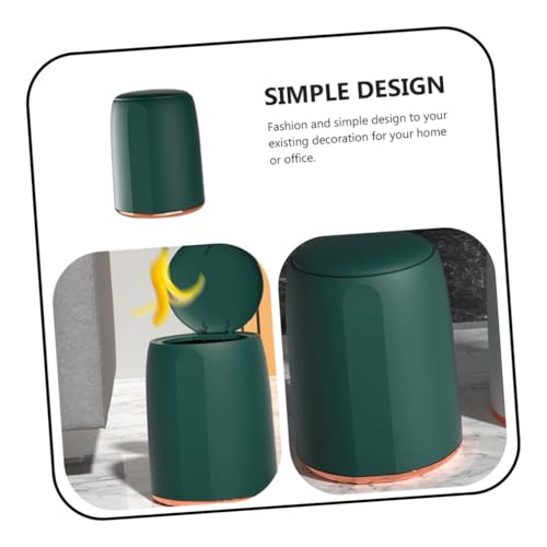 Bote de basura con prensa doble capa y tapa, 6.5 galones verde miniatura 3