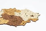 Drewniana mapa Austrii 2D - wielowarstwowa, wielokolorowa witraża, grawerowane imiona, dekoracja ścienna do biura, salonu, przedpokoju (107 x 55 cm)