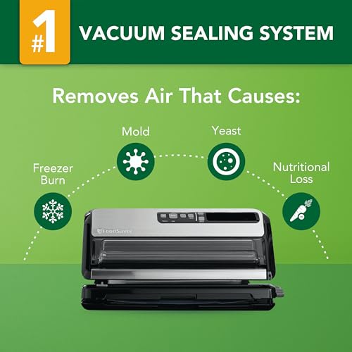 FoodSaver Vacuum Sealer with Express Bag Maker - 2 in 1 Vacuum Sealing Machine with Handheld Sealer, 10 Bags & 1 Roll - Stainless Steel - FM5200 by FOODSAVER - Image 2