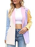 ARTFREE Womens Casual Blazer Button Lapel Long Sleeve Work Business Fashion Blazers Jackets Outfits with Pockets Multicolor M