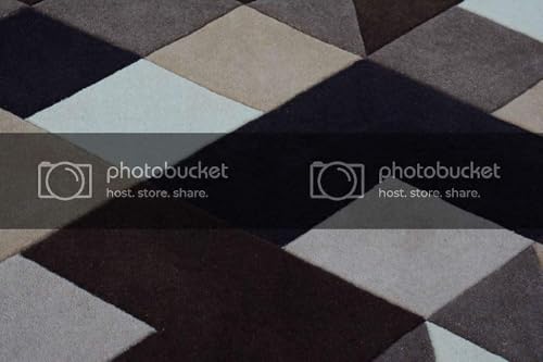 Image of Handmade Tuffted Pure Woollen Thick Geometrical Carpet for Living Room and Bedroom with 1.4 Inch Pile Height Size 2 x 6 feet Mult New FTE05