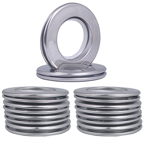 Ojales de Cortina de Acero Inoxidable - Anillos de Metal Con Diámetro Interior de 1-9/16 Pulgadas (40 mm) - Para Ventana de Baño, Juego de 10 Unidades
