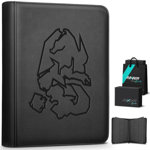 Ravaver Premium 9-Pocket Card Binder, 540 Cards Trading Cards Games Collection Holder with YKK Metal Zipper & Side-Loading Sleeves, Comes in Luxury Gift Packaging (Black)