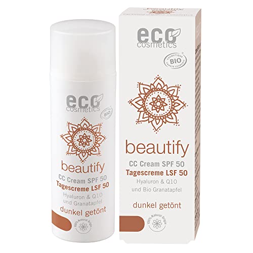 eco cosmetics Bio CC Cream, Tagescreme getönt mit OPC, Q10 und Hyaluronsäure, vegane Anti Faltencreme, LSF 50, 1x 50ml (dunkel) eco cosmetics Bio CC Cream, Tagescreme getönt mit OPC, Q10 und Hyaluronsäure, vegane Anti Faltencreme, LSF 50, 1x 50ml (dunkel)