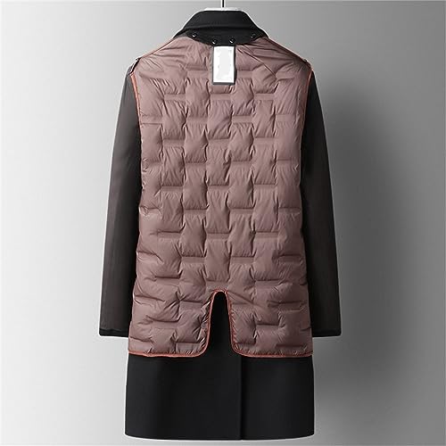CHUNYU Herfst en winter donsvoering wollen jas heren middellange verdikte tweed double-breasted tweed jas - Image 5