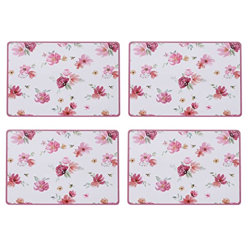 Spring Peony Pink Petal-Party Placemats, Set of 4, Cork Backed
