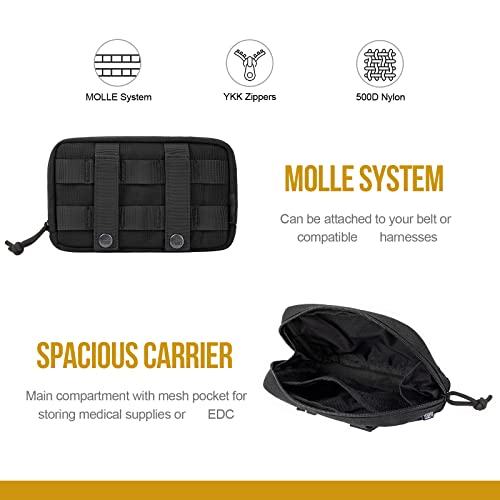 Onetigris Service Dog Vest Harness Saddle Bag Backpack Pouch, Emotional Support, Service Dog In Training,Quality Saddlebag For Tactical Dogs Vests(Black) #TOP3