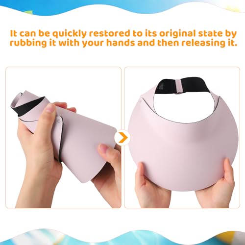 ViEinkaufen 3Pcs Wide Brim Sun Visor Hat for Women UPF50+ Seamless Sun Hats Lightweight Sports Cap Foldable for Outdoor - Image 4
