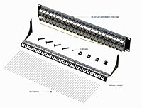 iwillink Cat7 Patchpanel 48 Port mit RJ45 Durchgangs Koppler 2HE, Schwarz – Ansicht 5