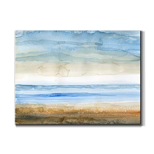 Renditions Gallery Seaside I Wall Art, Golden Sand and Blue Water, Beautiful Relaxing Summer Artwork, Premium Gallery Wrapped Canvas, Ready to Hang, 18 in H x 27 in W, Made in America Print