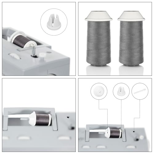 image for lasuroa 3pcs Spool Pin Cap Set for Singer Sewing Machines, Plastic Rep