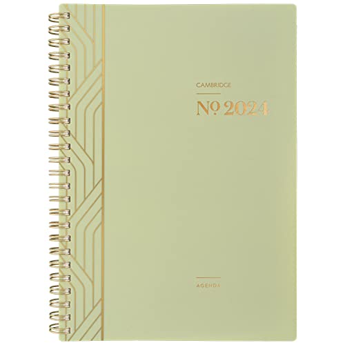 Cambridge 2024 Weekly & Monthly Planner, 5-1/2" X 8-1/2", Small, Workstyle, Focus, Cucumber (1606-200-46-24) #TOP29