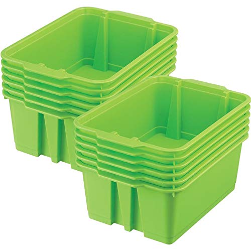 Really Good Stuff-160074Grn Stackable Plastic Book And Organizer Bins For Classroom Or Home Use – Sturdy, Colored Plastic Baskets (Set Of 12) #TOP20
