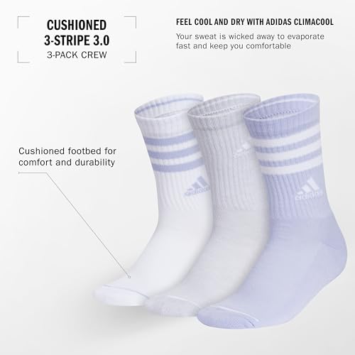 Image of adidas Cushioned Crew Socks 3-Pairs Durable & Comfortable