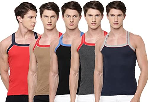 ramraj cotton sleeveless solid vest for men pack of 5-picture-36