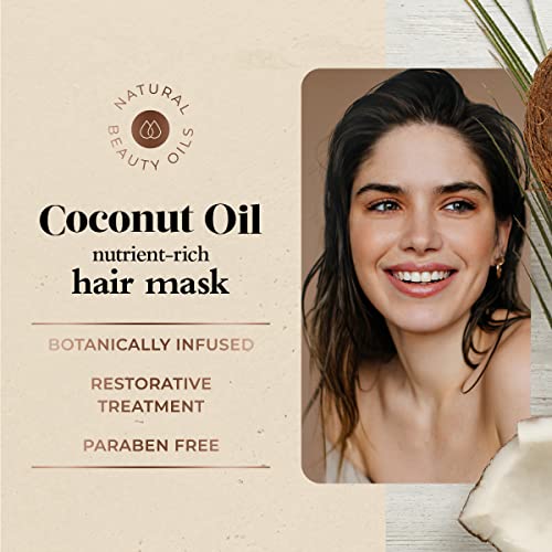 Oliology Coconut Oil Hair Mask - Helps Repair & Restore Damaged Hair, Leaves Hair Shiny & Manageable | Made In Usa & Paraben Free (8Oz) #TOP4