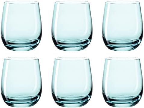 Leonardo Sora 018196 Water Glasses Set of 6 Dishwasher Safe Juice Glasses, Colourful Drinking Cups Made of Glass, Modern Drinks Set, Green 360 ml