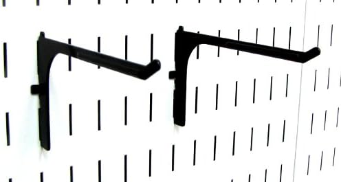 6in Reach Extended Hook Pair - Slotted Metal Pegboard Hooks Pegboard and Slotted Tool Board – Black