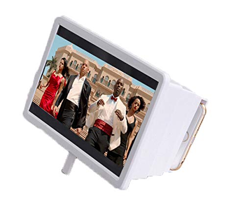 Smartphone Magnification Viewing Screen That is 1.5 Times Cell Phone Magnifier Holder 3D Screen Enlarge Video Movie (White, 7.09X5.91X1.57)