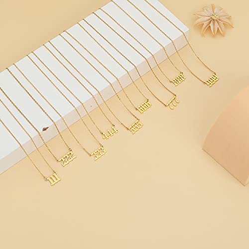 Angel Number 444 Choker Necklace Numerology Jewelry For Women Gold Tone #TOP6