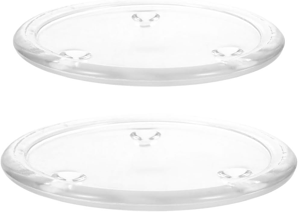 Round Glass Candle Holder Tray 5 Inch Clear Candlestick Plate for Banquet Wedding Home Decoration