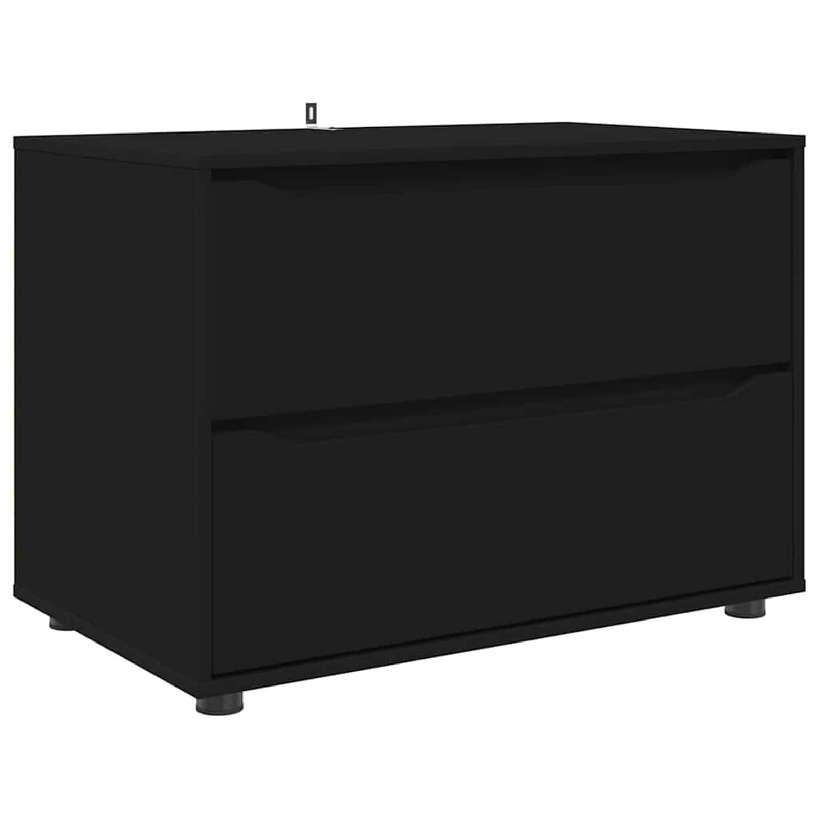 Gecheer Mobile da Soggiorno e Camera da Letto, con Cassetti Funzionali, Altezza Regolabile, 80 x 48 x 57 cm, in Legno Multistrato Nero, per Casa Moderna