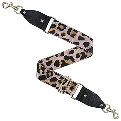 Image of Duwi Wide Purse Strap Multicolor Striped Guitar Style Strap Adjustable Canvas Crossbody Bag Strap