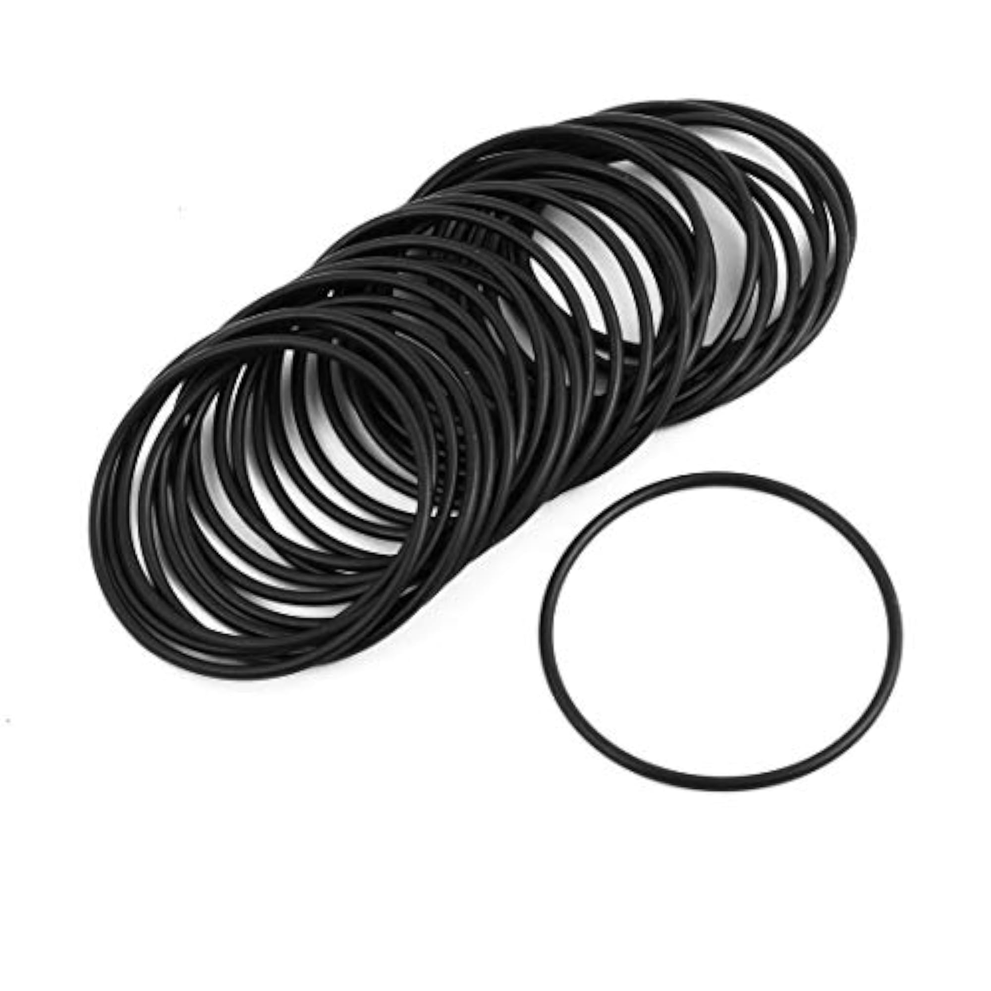 30Pcs Black Round Nitrile Rubber O-Ring Set, 45mm OD