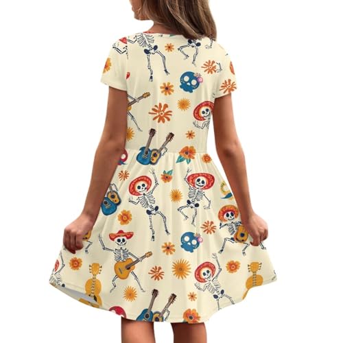 Trendy Crewneck Dress for Girls 2-14 Years Toddlers Dresses with Pockets Spring Clothes2