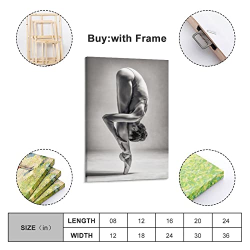Tomart Art Poster Misty Copeland's Atypical Ballerina Legs Wall Poster Frame Art Dance Wall Canvas Canvas Painting Wall Art Poster For Bedroom Living Room Decor 24X36Inch(60X90Cm) Frame-Style-1 #TOP18