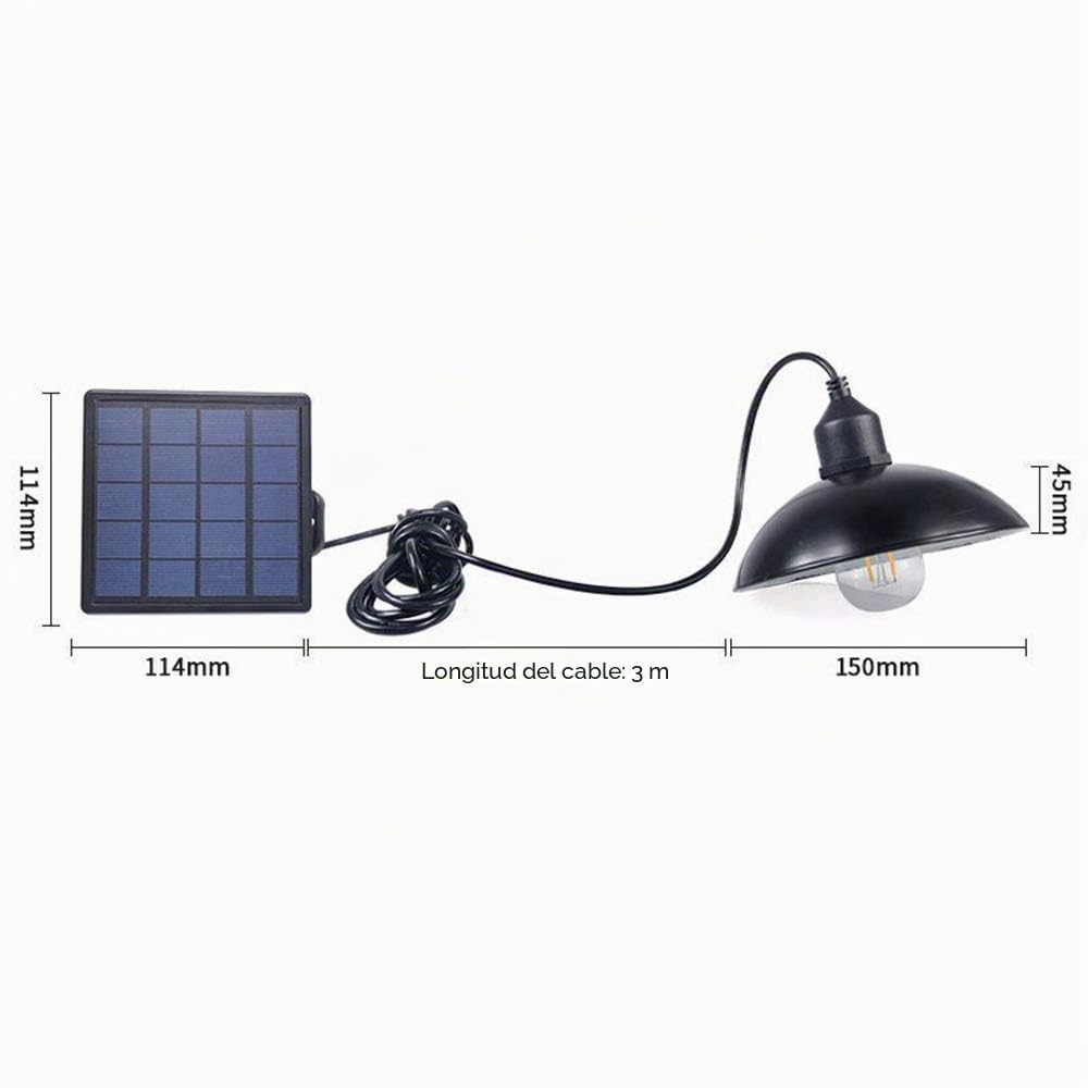 Lixada - Lámpara solar colgante E27 para exterior, luz sensible IP65, resistente al agua, para jardín, patio, terraza, balcón