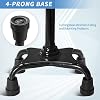 Adjustable Walking Cane for Men & Women with 4-Pronged Base for Extra Stability - Foldable Cane for Seniors with Foam Padded Offset Handle for Soft Grip & a Second Handle for Standing