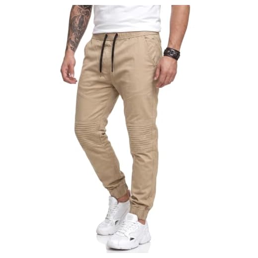 ITALYMORN Khaki Joggers with Pockets for Men L Khaki