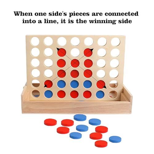 Juego clásico de estrategia 4 en línea de madera miniatura 4