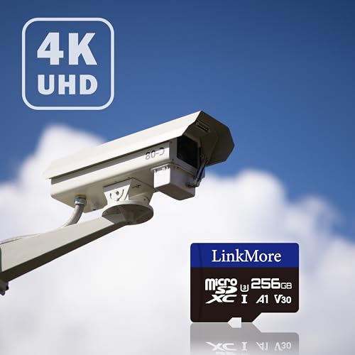 Image of LinkMore XV13 256GB MicroSD Memory Card, MicroSDXC A1 UHS-I U3 V30 Class 10, Read Up to 95MB /s, Write Up to 65MB /s, SD Adapter Included
