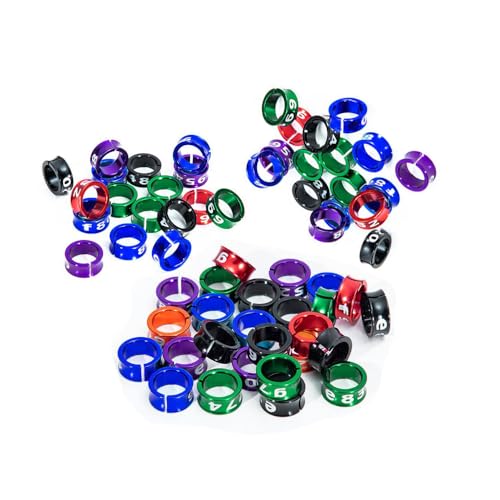 Naisfei 20 Pcs Aluminum Split Bird Leg Rings for Pigeons, Parrots, Peonies, Doves & More - Multicolor, Size 6mm