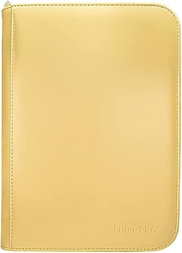 Ultra PRO - Vivid Pro Binder con cremallera de 4 bolsillos (amarillo) protege hasta 160 tarjetas coleccionables coleccionables, tarjetas deportivas
