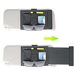 TFY 車用サンバイザーエクステンダーとオーガナイザー ユニバーサルサンシェード アンチグレア 車用ストレージホルダー サングラス、ペン、カード用 マルチポケット 自動車内装アクセサリー - 1個(ブラック)