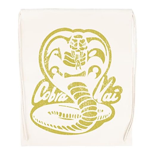 Vendax Cobra Kai - Cobra Kai Beige Bolsa De Gimnasio con Cordón Drawstring Gym Bag Backpack