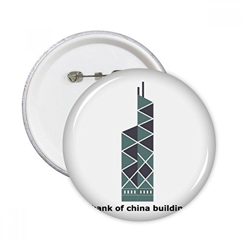 Badge Hong Kong Banque de Chine 5pcs cadeaux originaux pins ronds XXL multicolores pour passionnés