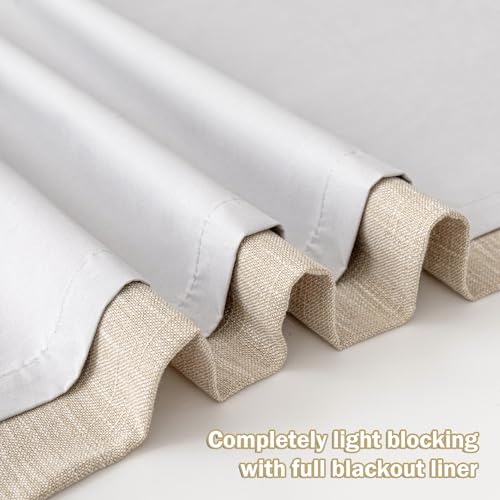 Image of MYSKY HOME Taupe Blackout Curtains 63 inches Long Pinch Pleated Curtains for Living Room Bedroom 100% Room Darkening Black Out Window Drapes with Hooks Back Tab, 40 inch Wide per Panel, 2 Pieces