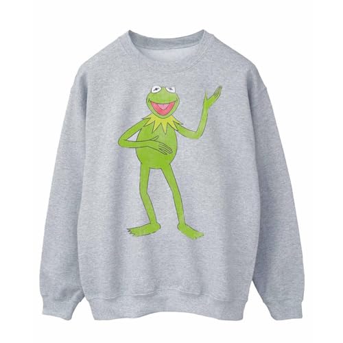 Image of Muppets Disney Men's The Classic Kermit Sweatshirt Large Heather Grey