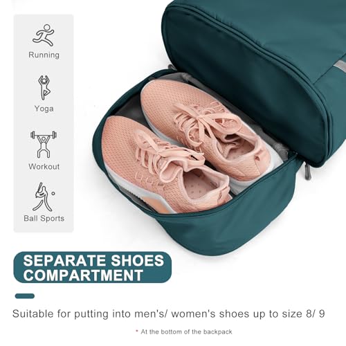 coofay Gym Backpack For Women Waterproof Backpack With Shoe Compartment Lightweight Travel Backpack Sports Backpacks Small Gym Bag