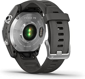Garmin Fenix 7S, Smaller Sized Adventure smartwatch, Rugged Outdoor Watch with GPS, Touchscreen, Health and Wellness Features, Silver with Graphite Band — photo 3 of 5