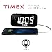 Timex Alarm Clock with Large Display and 5W USB Charging Port, Digital Alarm Clock for Bedroom Includes 100-240V Universal Power Adapter (T1120B-Black)