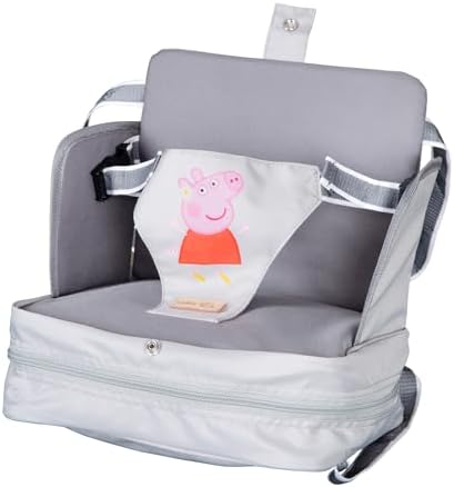roba Boostersitz Peppa Pig - Aufblasbarer Sitz mit erhöhten Seitenlehnen - Mobile Sitzerhöhung für Kinder & Kleinkinder - Für zu Hause und unterwegs - Grau/Rosa