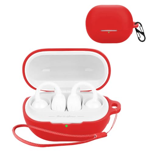 For SOUNDPEATS UU 用 ケース カバー【JIAYJP】SOUNDPEATS UU シリコン ケース 軽量 薄型 滑り止め 収納カバー 全面保護 充電便利 SOUNDPEATS UU 保護ケース(レッド)