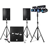  Pack sono 2400W - Enceintes/Caisson/Pieds, USB/BLUETOOTH, BMS-1812, Câbles, Portique Lumière, Mariage, Salle des fêtes DJ