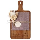 Idée cadeau: cette planche à pain polyvalente est non seulement pratique, mais aussi un cadeau original et décoratif. Un cadeau idéal pour une pendaison de crémaillère ou une attention particulière pour une fête de pendaison de crémaillère – pour des amis, des membres de la famille, des connaissances, des collègues ou de nouveaux voisins