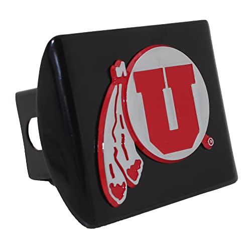 Amg University Of Utah Metal Emblem (With Red Trim) On Black Metal Hitch Cover #TOP19
